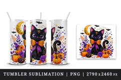 Halloween tumbler, mug wrap, clipart sublimation design Product Image 4