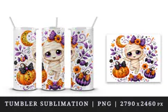 Halloween tumbler, mug wrap, clipart sublimation design Product Image 4
