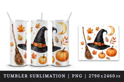 Halloween tumbler, mug wrap, clipart sublimation design Product Image 4