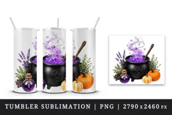 Halloween tumbler, mug wrap, clipart sublimation design Product Image 4