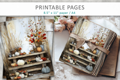 halloween junk journal pages, autumn grunge scrapbook Product Image 6