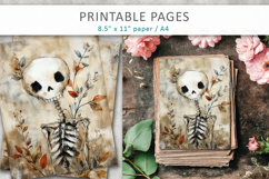 halloween junk journal, skeleton printable Product Image 1