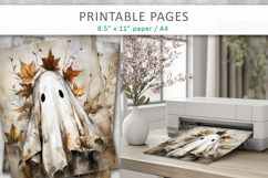 ghost vintage illustrations, halloween pages Product Image 4