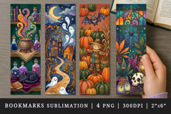 Halloween bookmarks printable sublimation bookmark design Product Image 1