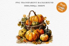 Halloween Pumpkin Basket Spooky Clipart PNG Scrapbooking Art Fairy Tale Image Watercolor Transparent Print illustration sublimation creepy printable digital