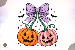 Halloween Pumpkin Bow PNG,Coquette Halloween Png Product Image 1