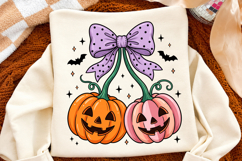 Halloween Pumpkin Bow PNG,Coquette Halloween Png Product Image 2