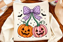 Halloween Pumpkin Bow PNG,Coquette Halloween Png Product Image 2