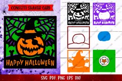 Halloween Pumpkin Card Confetti Shaker, 3D Halloween Card Product Image 2