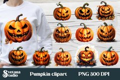 Halloween pumpkin clipart bundle, Halloween pumpkin sublimation design, Halloween t shirt design.