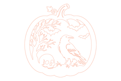 Halloween Pumpkin Crow Laser Cut SVG Product Image 2