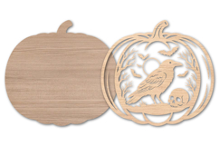 Halloween Pumpkin Crow Laser Cut SVG Design Product Image 2