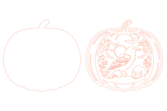 Halloween Pumpkin Crow Laser Cut SVG Design Product Image 3