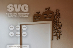 Halloween Pumpkin Door Corner Laser Cut SVG Product Image 2