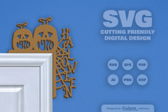 Halloween Pumpkin Door Corner Laser Cut SVG Product Image 2