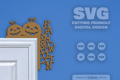 Halloween Pumpkin Door Corner Laser Cut SVG Product Image 2