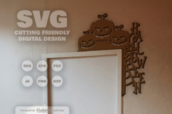 Halloween Pumpkin Door Corner Laser Cut SVG Product Image 2
