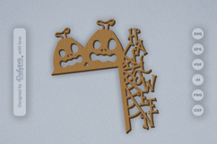 Halloween Pumpkin Door Corner Laser Cut SVG Product Image 1
