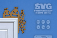 Halloween Pumpkin Door Corner Laser Cut SVG Product Image 2