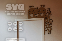 Halloween Pumpkin Door Corner Laser Cut SVG Product Image 2