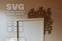 Halloween Pumpkin Door Corner Laser Cut SVG Product Image 3