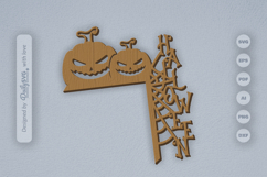 Halloween Pumpkin Door Corner Laser Cut SVG Product Image 1