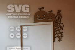 Halloween Pumpkin Door Corner Laser Cut SVG Product Image 3