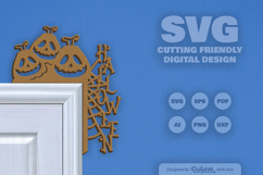 Halloween Pumpkin Door Corner Laser Cut SVG Product Image 3