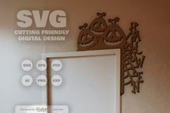 Halloween Pumpkin Door Corner Laser Cut SVG Product Image 2