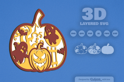 Halloween Layered Laser Cut 3D SVG Product Image 2