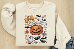 Halloween Pumpkin Ghost PNG, Coquette Halloween Bow png Product Image 3