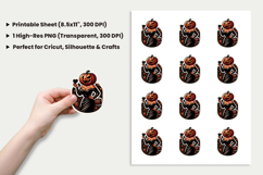 Halloween Pumpkin Head Suit Sticker Sublimation PNG Product Image 2