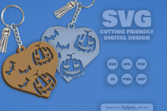 Halloween Pumpkin Heart Keychain SVG Bundle of 10 Product Image 8