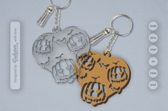 Halloween Pumpkin Heart Keychain SVG Product Image 1