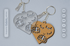 Halloween Pumpkin Heart Keychain SVG Product Image 2