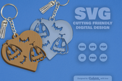 Halloween Pumpkin Heart Keychain SVG Bundle of 10 Product Image 3