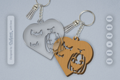 Halloween Pumpkin Heart Keychain SVG Product Image 1