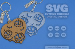 Halloween Pumpkin Heart Keychain SVG Bundle of 10 Product Image 11