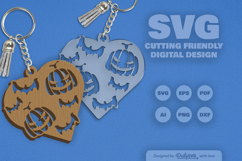 Halloween Pumpkin Heart Keychain SVG Bundle of 10 Product Image 10