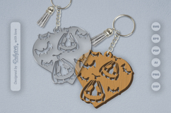 Halloween Pumpkin Heart Keychain SVG Product Image 2
