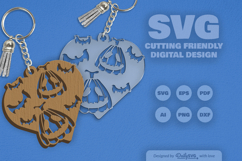 Halloween Pumpkin Heart Keychain SVG Bundle of 10 Product Image 9
