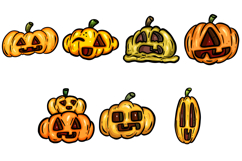 15 Halloween Pumpkin Clipart Cute Jack O’ Lantern Bundle PNG Product Image 3