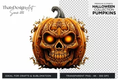 Jack O Lantern Pumpkin Halloween Clipart PNG for sublimation Product Image 1