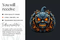 Jack O Lantern Pumpkin Halloween Clipart PNG for sublimation Product Image 2
