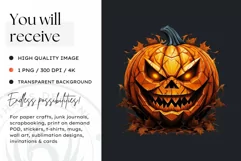 Jack O Lantern Pumpkin Halloween Clipart PNG for sublimation Product Image 2
