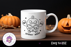 Halloween pumpkin svg kawaii clipart Bookish svg cartoon Product Image 3