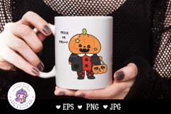 Halloween Pumpkin clipart kawaii Jack o lantern cartoon Product Image 2