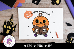 Halloween Pumpkin jack o lanter kawaii clipart spooky cute Product Image 4