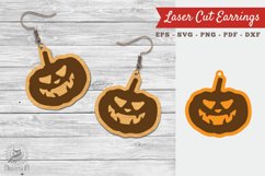 Halloween Pumpkin Laser Cut Earrings SVG 1 Product Image 1