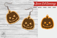 Halloween Pumpkin Laser Cut Earrings SVG 2 Product Image 1